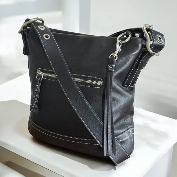 Authentic Coach Vintage Legacy SoHo Black Leather Crossbody Shoulder Bag - Picture 3 of 16